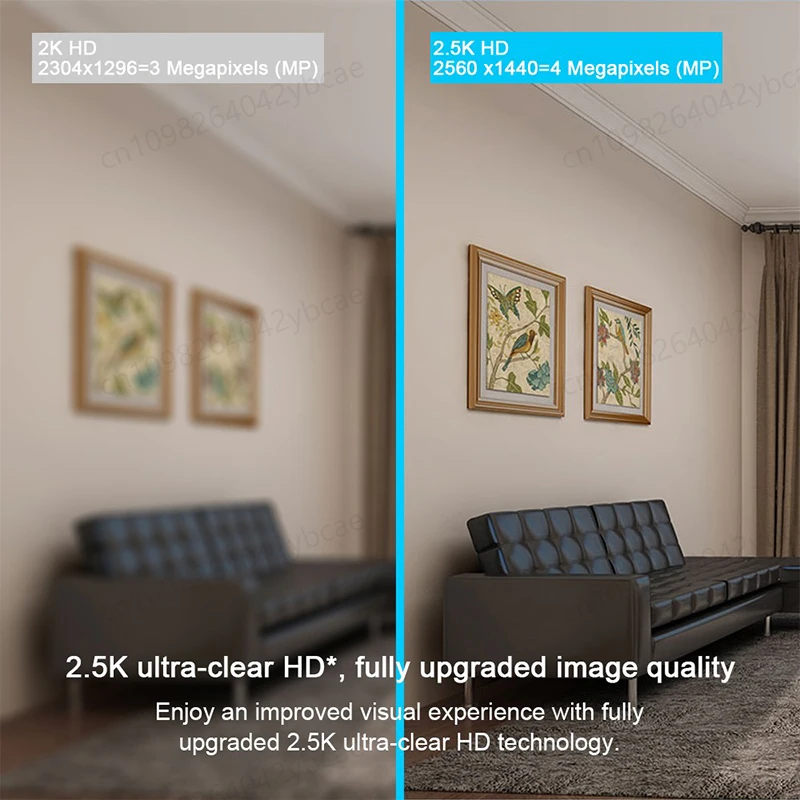 XIAOMI 홈 보안 지능형 Wi-Fi 카메라 2 PTZ 버전, 2.5K, 360 °   파노라마 뷰, AI 인간 감지, MIHOME 앱 지원