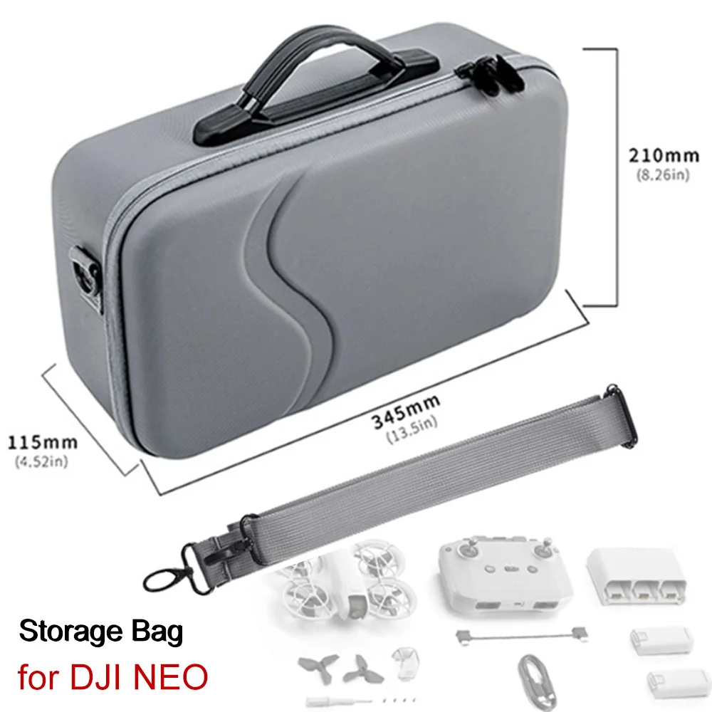 

Серая сумка для хранения сумки DJI NEO с плечевым ремнем, чехол из искусственной кожи для аксессуаров для дронов RC2