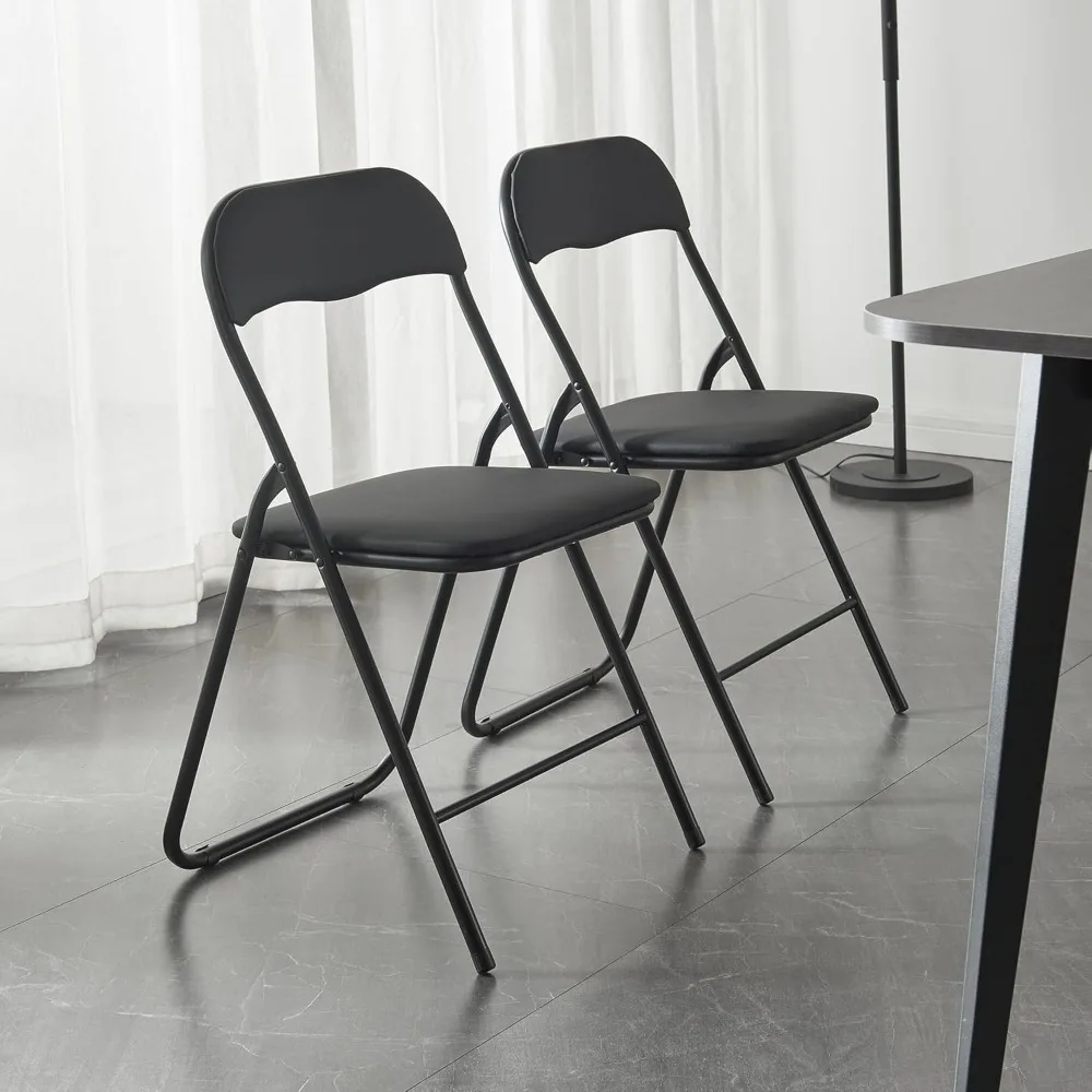 Folding Chairs with Padded Cushion and Back, Metal Chairs for Home and Office Alloy Steel, Indoor and Outdoor Foldable Chairs