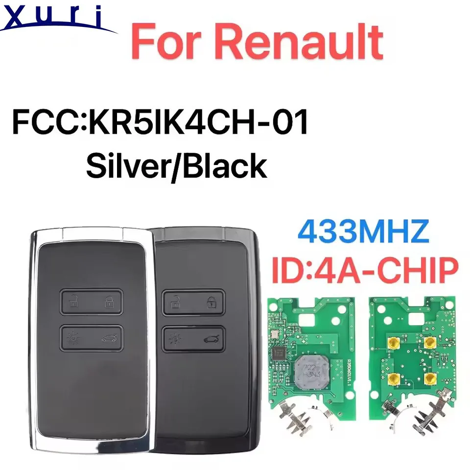 

4BNT 433 МГц AES 4A чип приближения умный дистанционный автомобильный брелок для Renault Megane 4 Talisman Kadjar Espace 5 Go Card без ключа