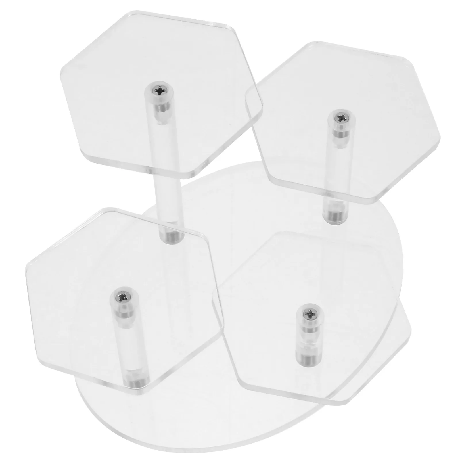 

1Pcs Jewelry Display Rack Clear Acrylic Ladder Riser Rack 4 Tier Multi-Purpose Storage Stand Home Desktop Organizer Decorative