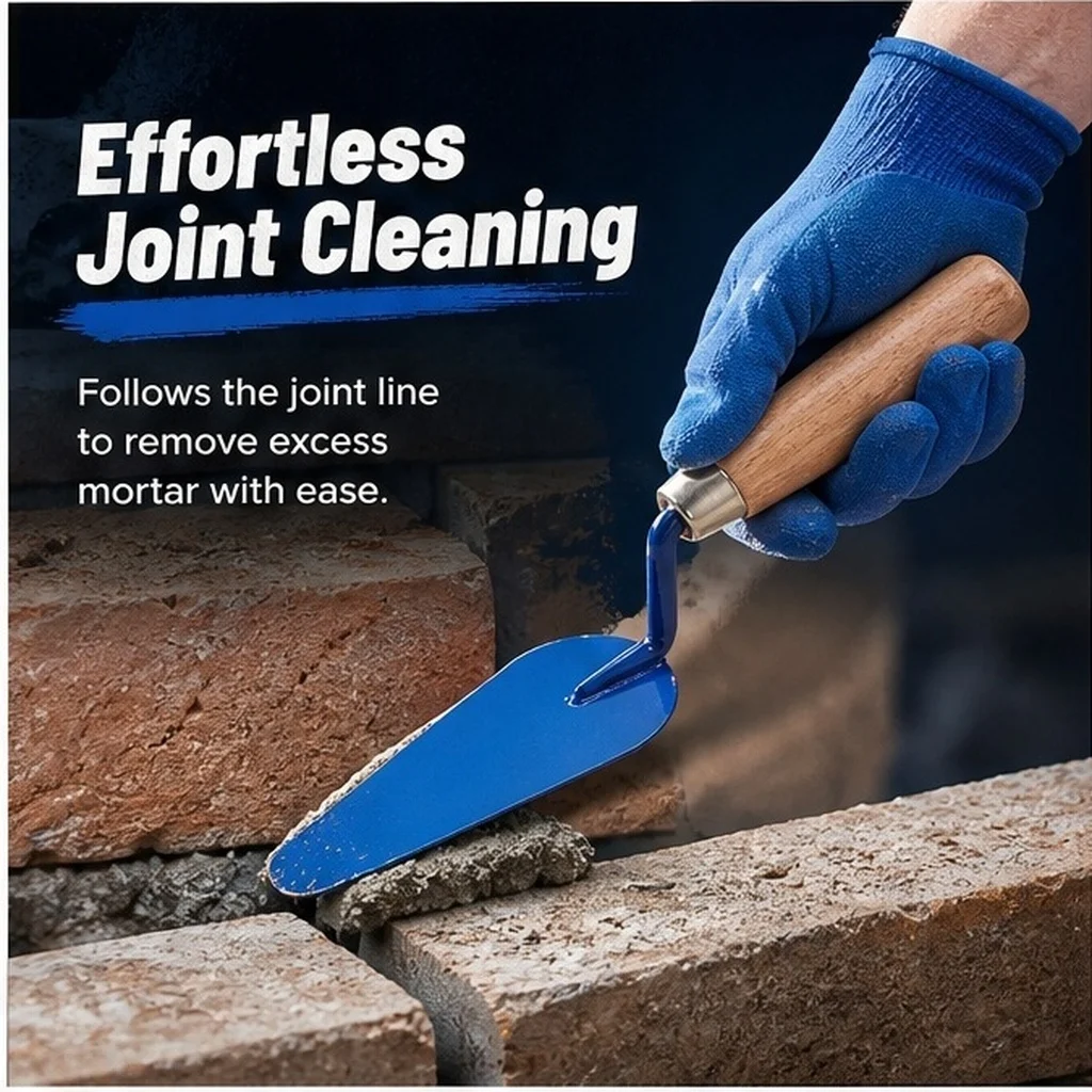 Pointing Trowel Wooden Handle Short Blade Cement Finishing Masonry Trowel for Bricklaying Concrete Wall Plastering Tool