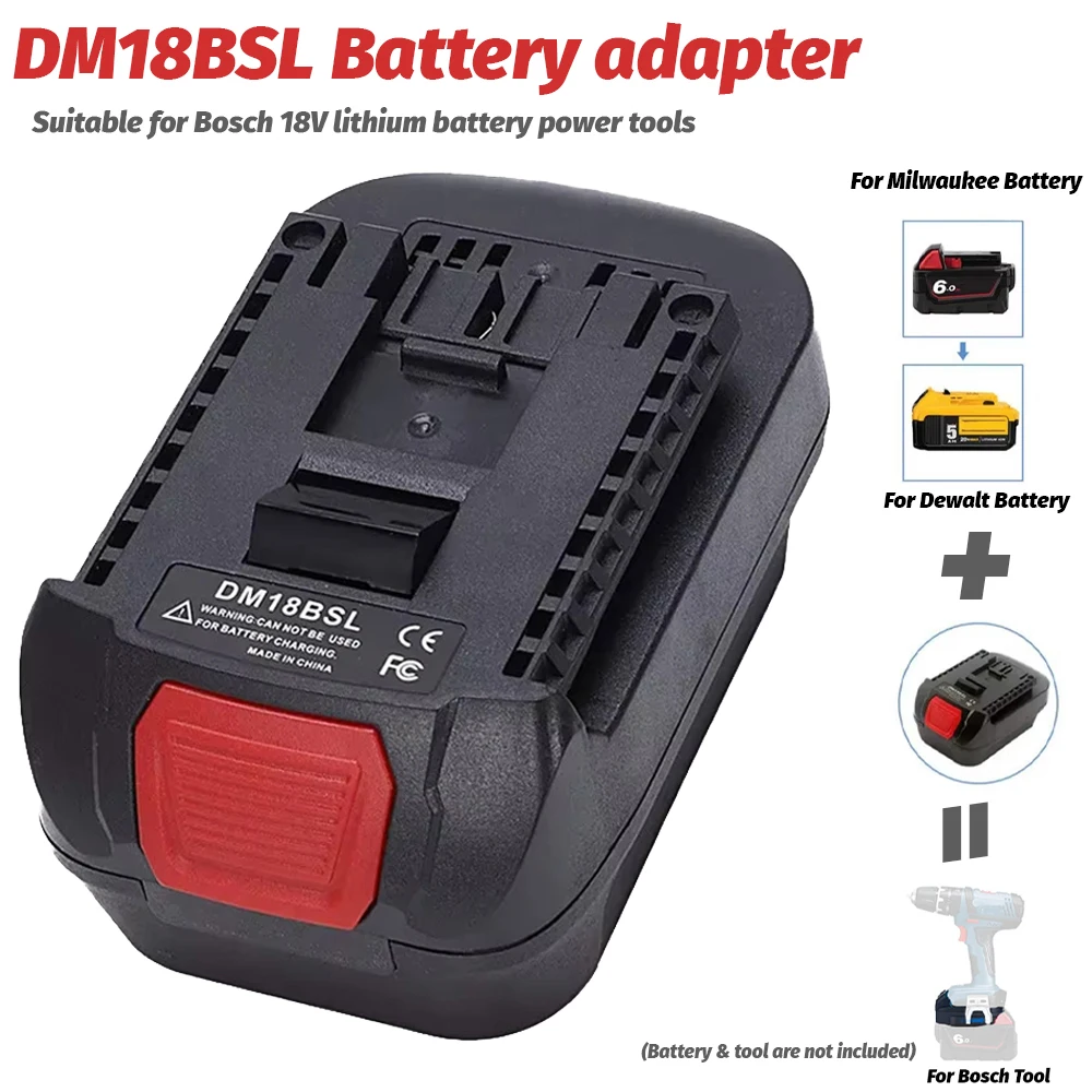 

Battery Converter Adapter DM18BSL for Milwakee 18V and for Dewalt 20V Li-Ion Battery Used to for Bosch 18V Tool Battery