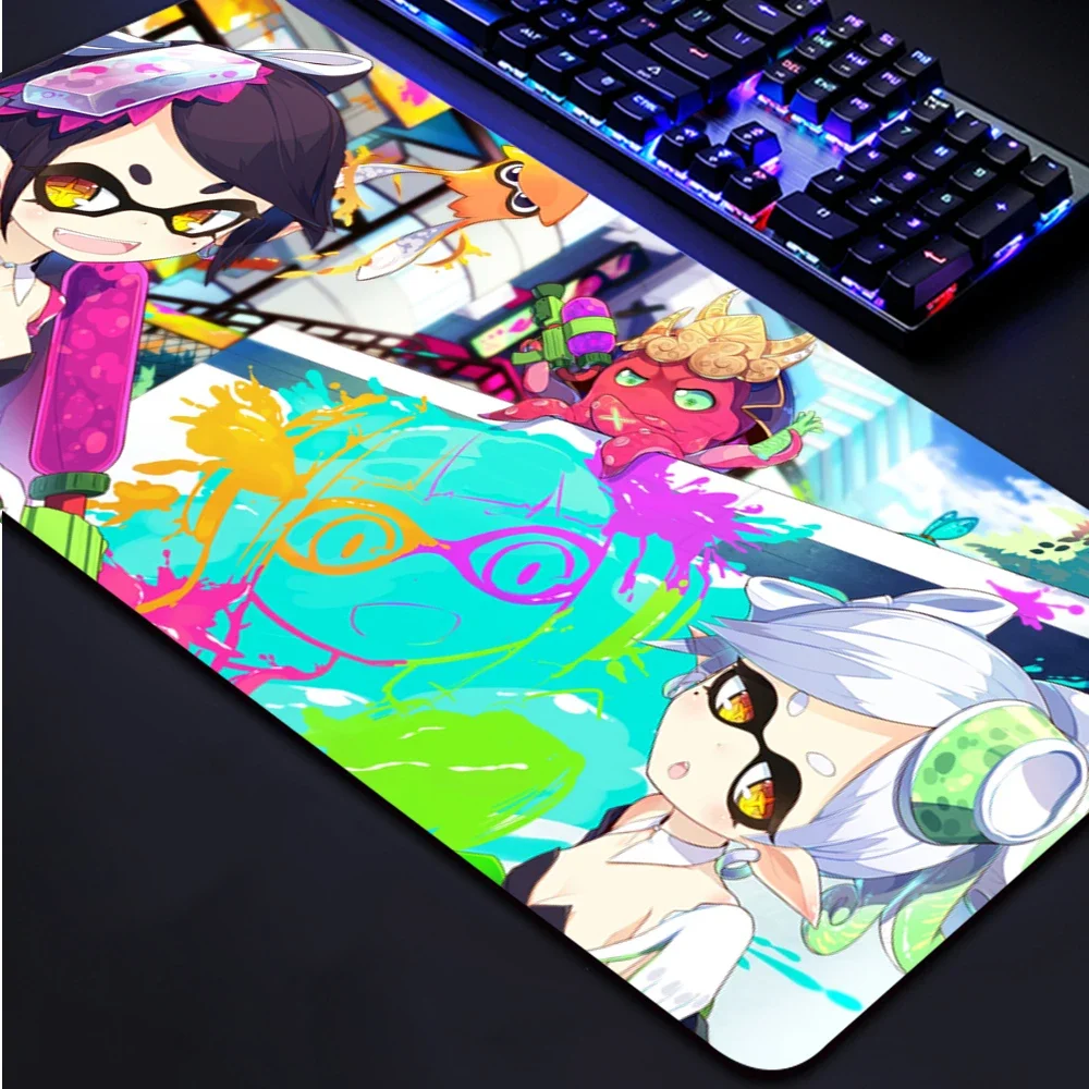 Splatoon Large Play Mats Anime Gamer Mouse Pad Carpet for Mouse Non-Skid Rubber Locking Edge Computer PC Keyboard Mousepad Big