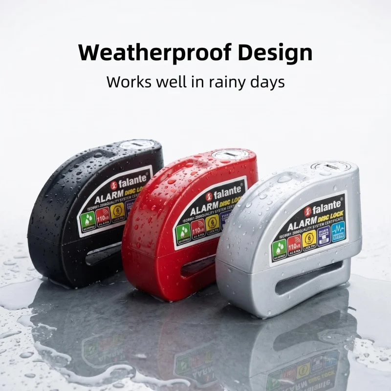 Waterproof Motorcycle Scooter Disc Brake Alarm Lock Anti-Theft Bicycle Wheel Security Protection with 2 Keys 6 Colors - view 5