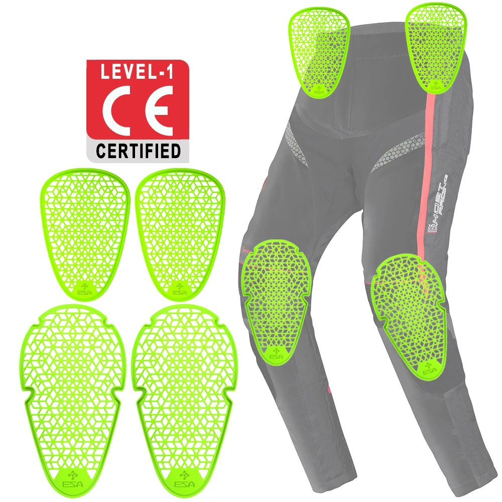 

Новые защитные вставки для мотобрюк CE Level 1: утолщенные наколенники и защита бедер для мотогонщиков и райдеров