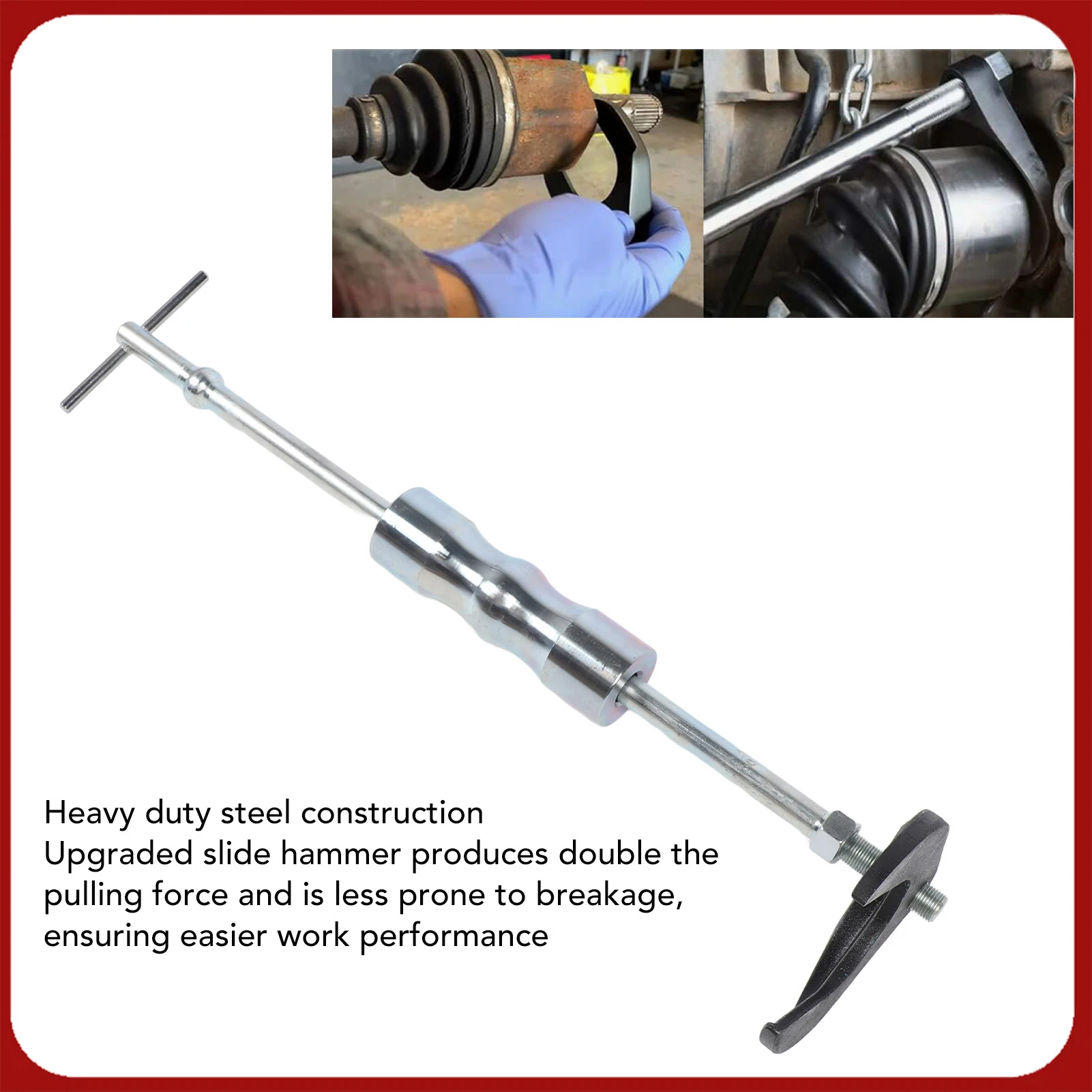 

CV Axle Puller Tool Set Strong Pulling Force Inner CV Axle Puller Removal Tool Professional with 63mm 48mm Fork Adapter for Car