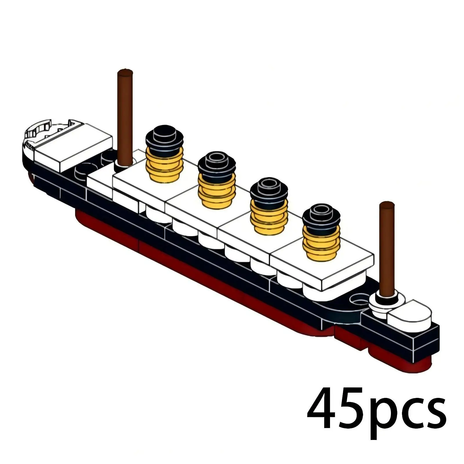 Kreative Kreuzfahrtschiff-Ozeanliner-Bausteine MOC Mini-Modell des Normandy Royal Mail Schiff DIY Kinder-Bausatz Spielzeug Geburtstagsgeschenk – Detail 6