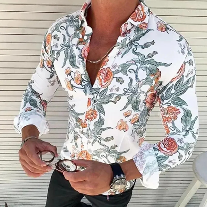 

Spring summer men's tops stretch shirt clear pattern Y high quality material 2023 hot sale fashion trend spring summer S_6XL