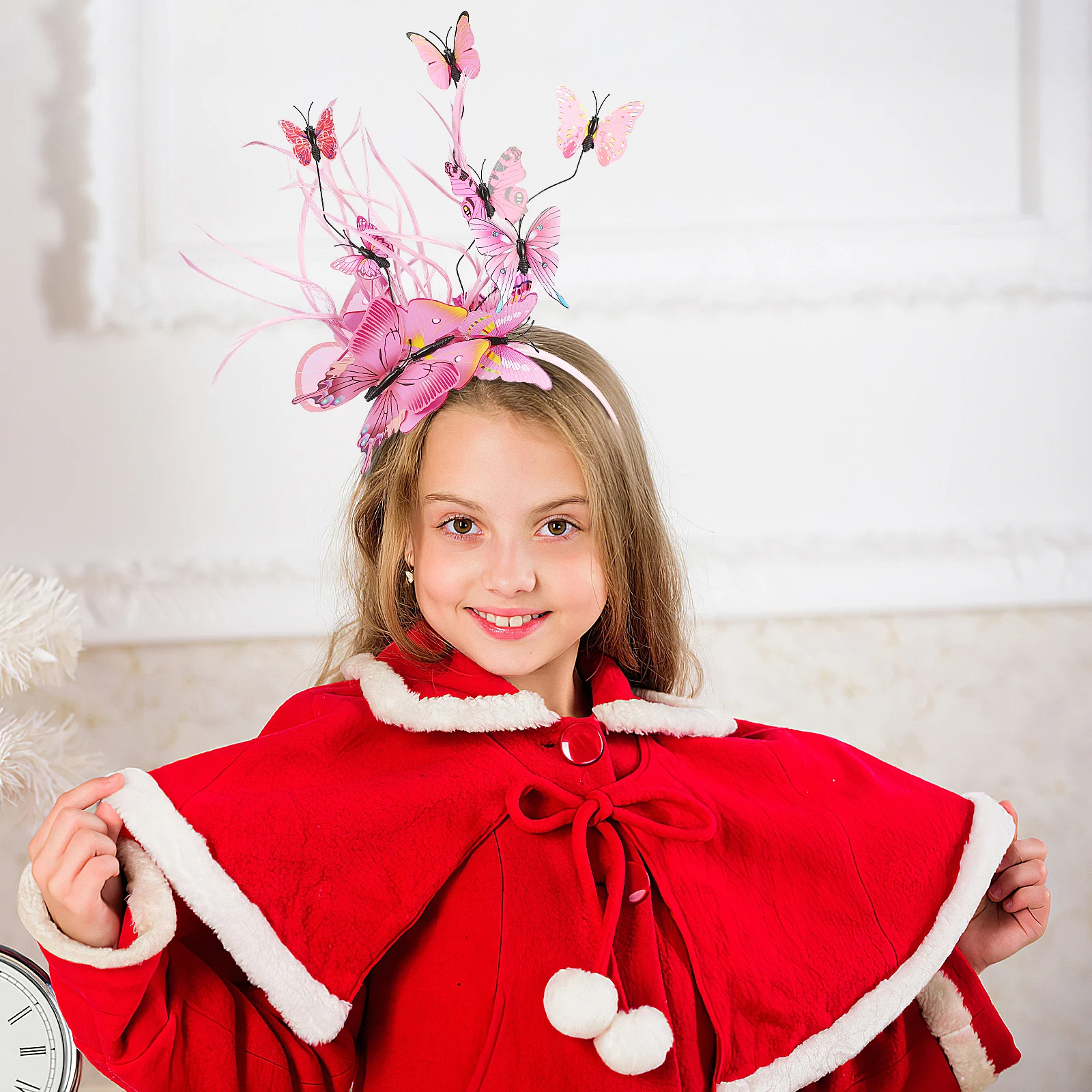 

Повязка на голову с бабочками, стильная легкая повязка на голову для чаепития, очаровательный аксессуар для волос, идеально подходящий для свадебного коктейля