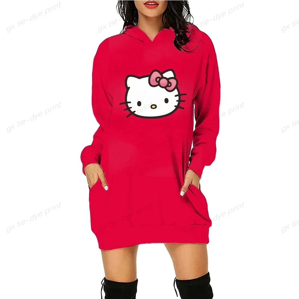 Women Hoodie HELLO KITTY Printing Sweatshirt Brand Long Sleeves Hoodies Casual Elegent Cute Ladies Pullovers Top Autumn