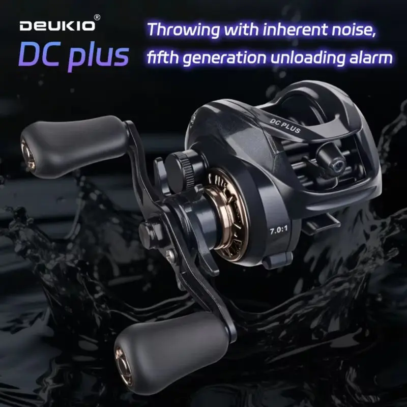 

New Low Profile Spool Lure Fishing Reel Gear Ratio 8kg Max Drag Dual Brake System Anti Backlash Casting Sound Fishing Gear