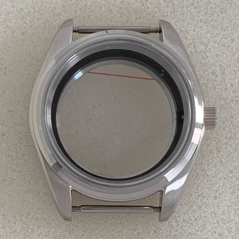 

New modified accessory 38MM transparent stainless steel case with sapphire glass suitable for NH35/36/4R/7S movement