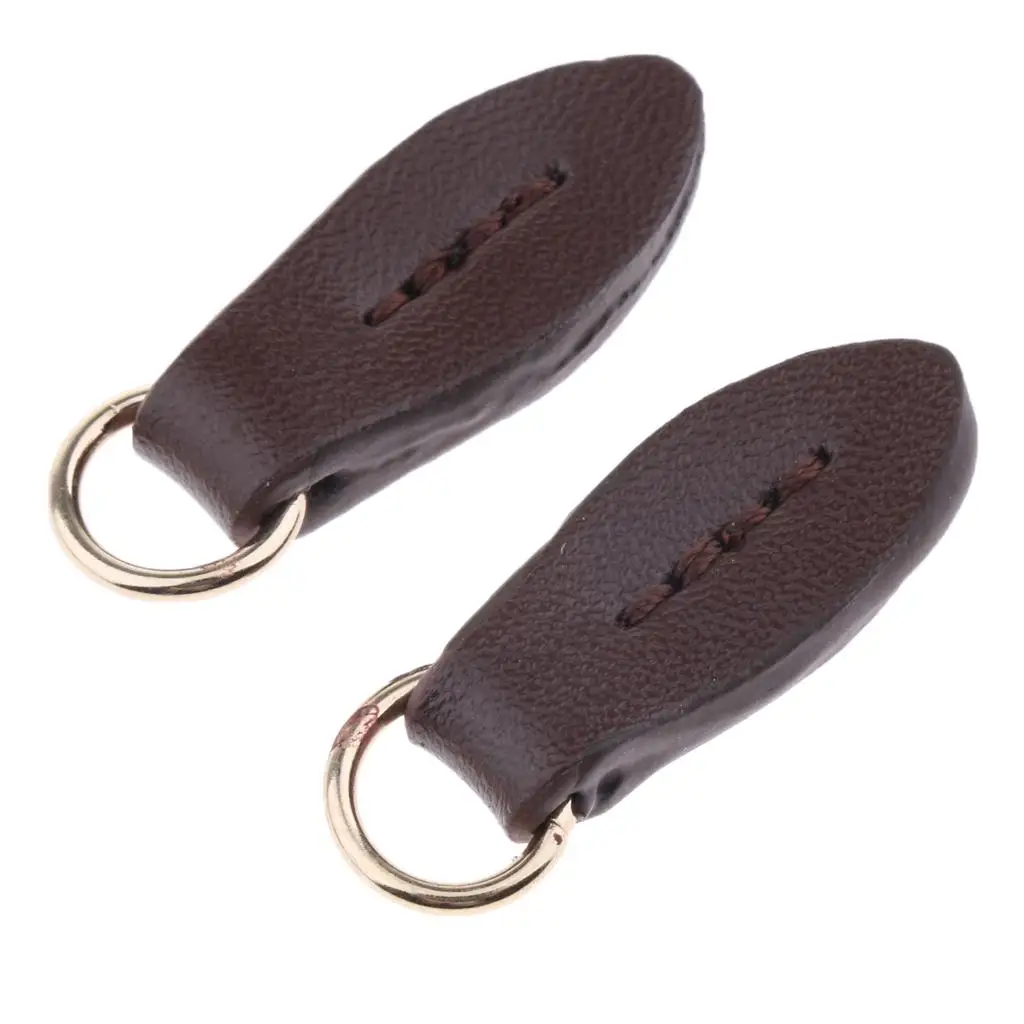 Coffee Red Leather Zipper Extension for Suitcases Jackets Sewing Zippers Replacement Parts
