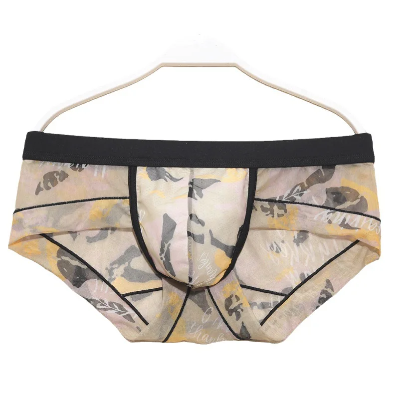 

Men's Sexy Briefs Underwear Gays Low Waist Convex Pouch Mankini Mesh Breathable Comfortable Elastic Quick Dry Sports Underpants