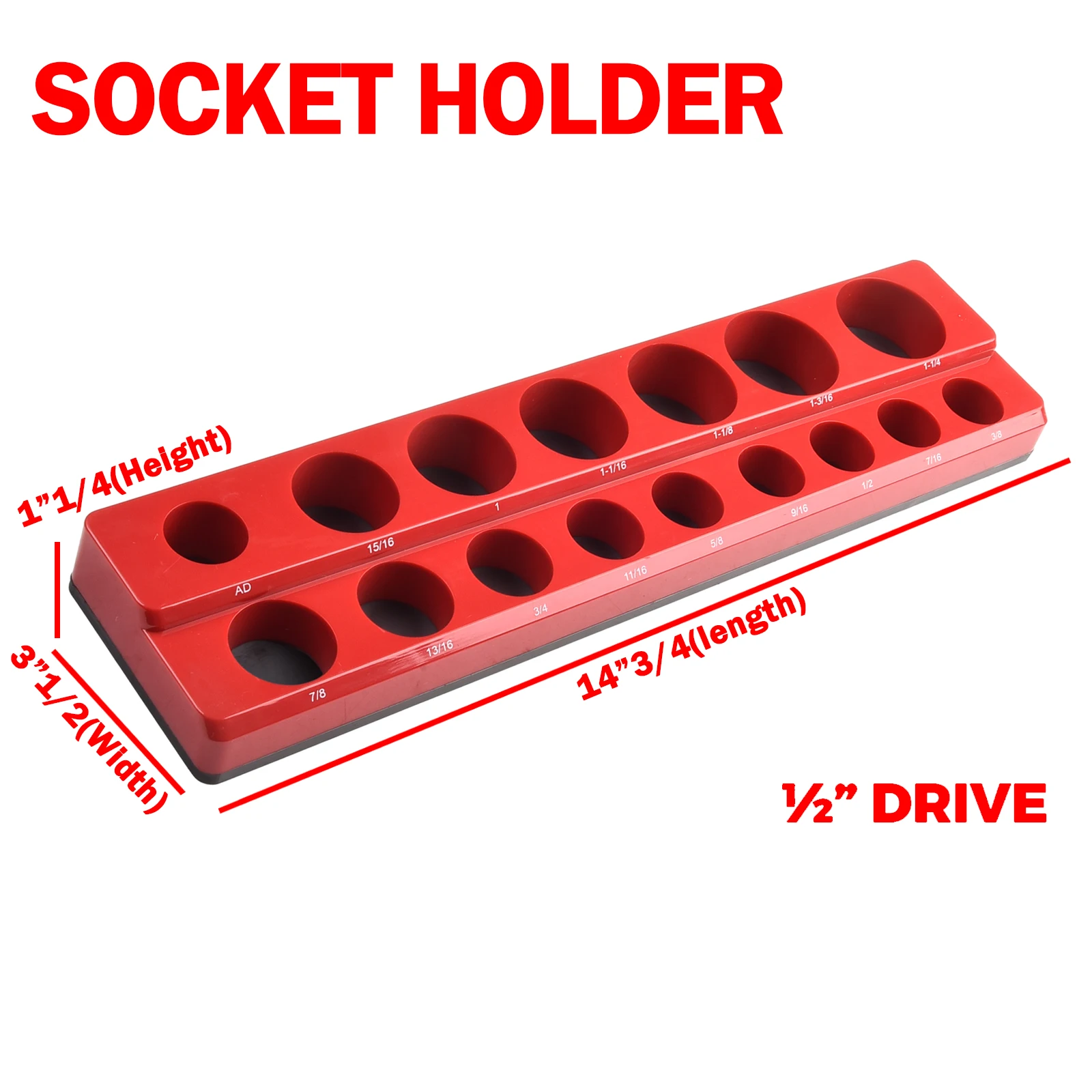 Socket Organizer Kit Magnetic Socket W/holder 1/2\'\' 3/8\'\' 1/4\'\' Drive Adapter SAE Socket For Wrench Spanner Hand Tool Parts