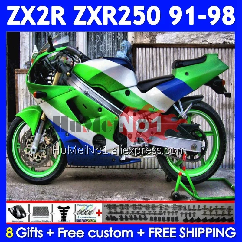 ZXR-250 For KAWASAKI NINJA ZXR 250 ZX-2R ZX-R250 Green blue 240No.36 ZX 2R ZXR250 ZX2R 91 92 93 94 1995 1996 1997 1998 Fairing