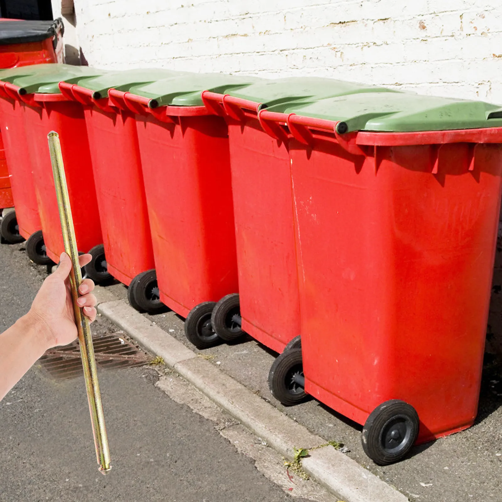 Trash Can Wheel Axle Heavy Duty Replacement Shaft for Easy Bin Moving in Hospitals Parks and Offices