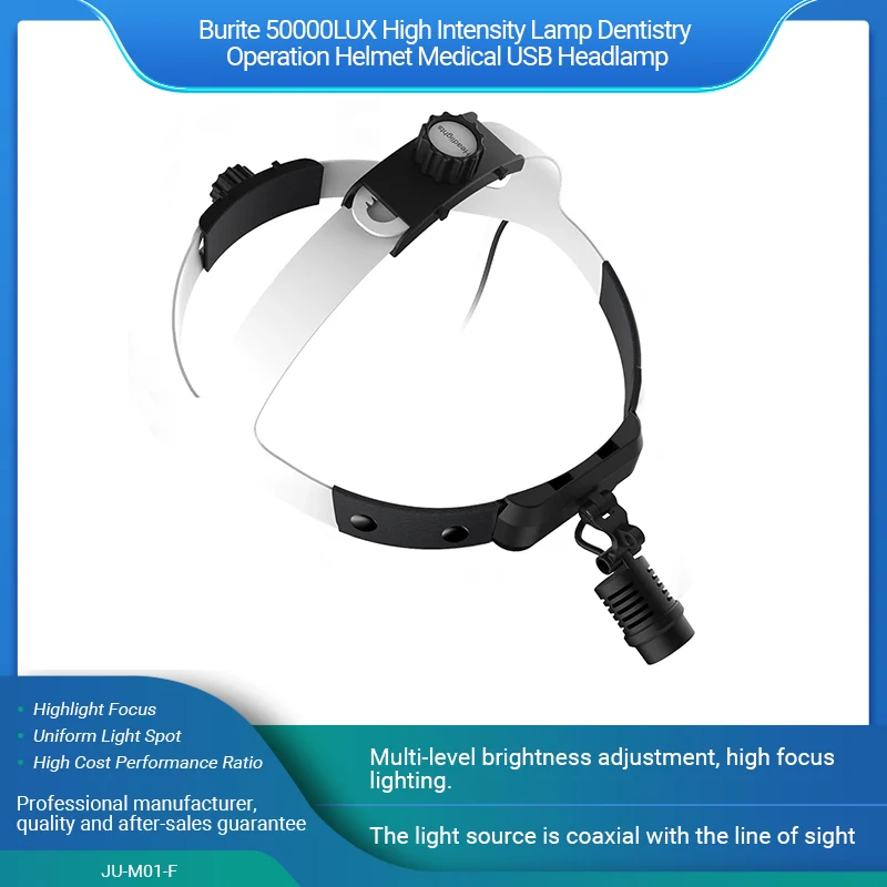 

Burite 50000LUX High Intensity Lamp Dentistry Operation Helmet Medical USB Headlamp(Without Battery) LED Headlight(JU-M01-F)