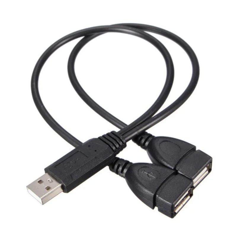 USB 2.0 A 1 male to 2 Dual USB Female Data Hub Power Adapter Y Splitter USB Charging Power Cable Cord Extension Cable