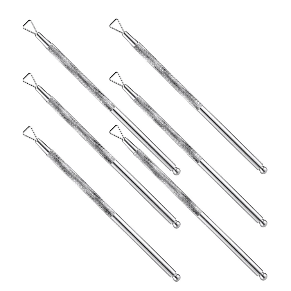 6Pcs Nail Cuticle Remover Tool Stainless Steel Gel Polish Scraper for Fingernail Toenail Manicure Pedicure Nail Groove Tidying view 6
