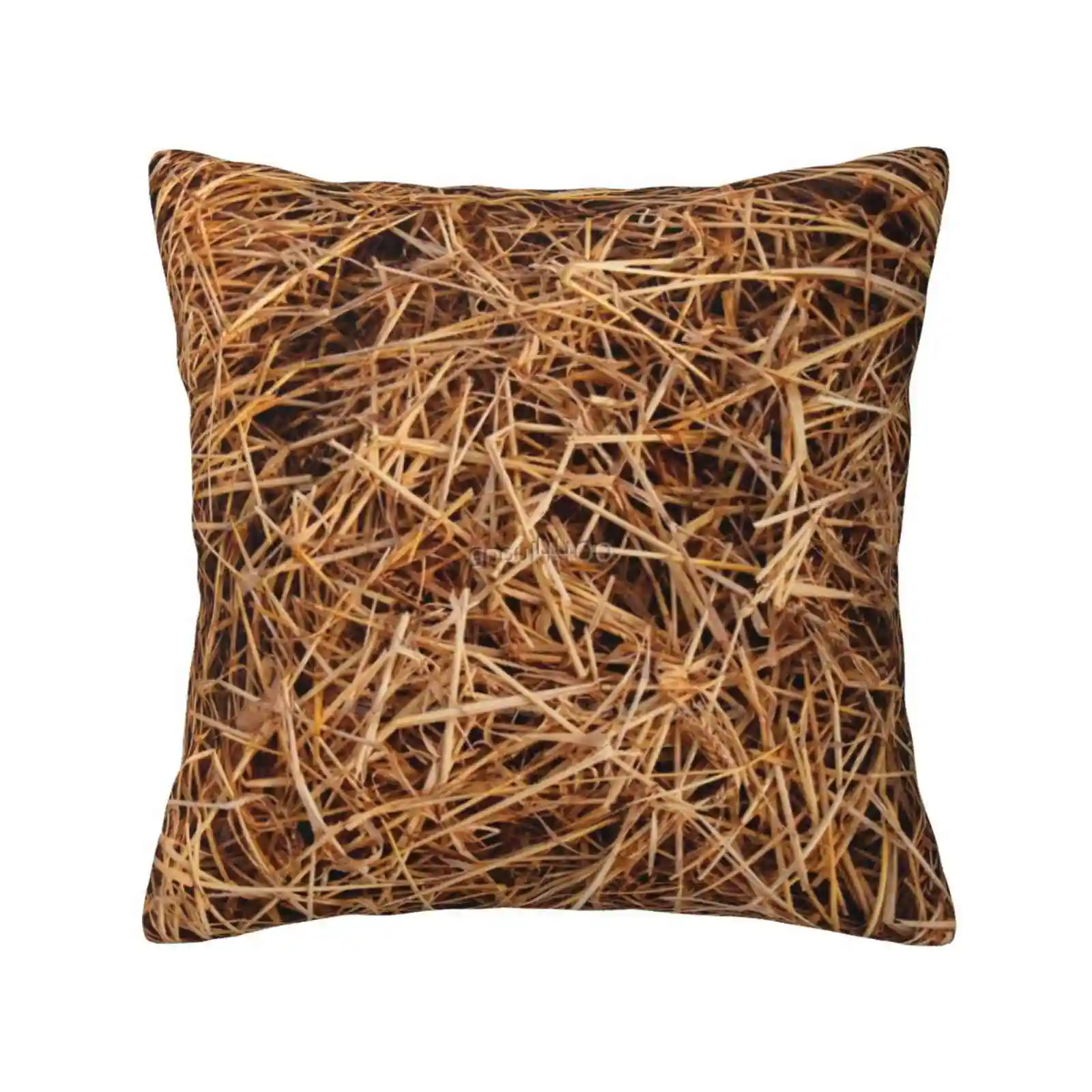 Ball With Hay And Wheat Throw Cushion Pillow Cover Field Nature Abstract Close Up Gold Pattern Texture Grass Industry La France