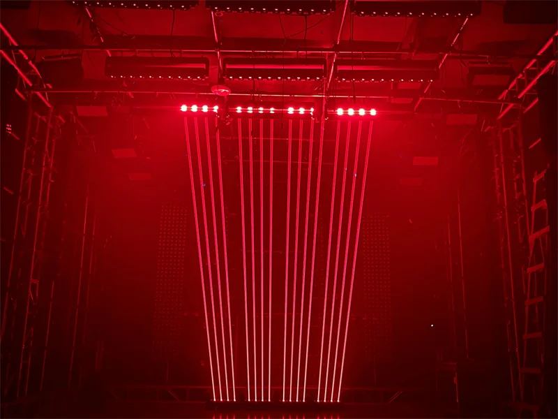 Barre de Faisceau LED Laser Rouge à 4 Yeux 2 en 1, 500mW, 5W, RGB, Haute Qualité, Nouveauté