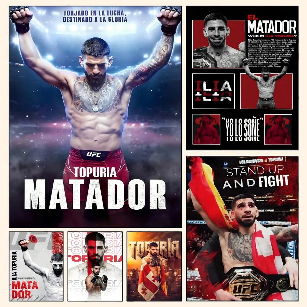 Mixed Martial Athlete I-Ilia TopuriaS Poster Waterproof HD Modern Peel And Stick Wall Decor Living Room Dorm Garage