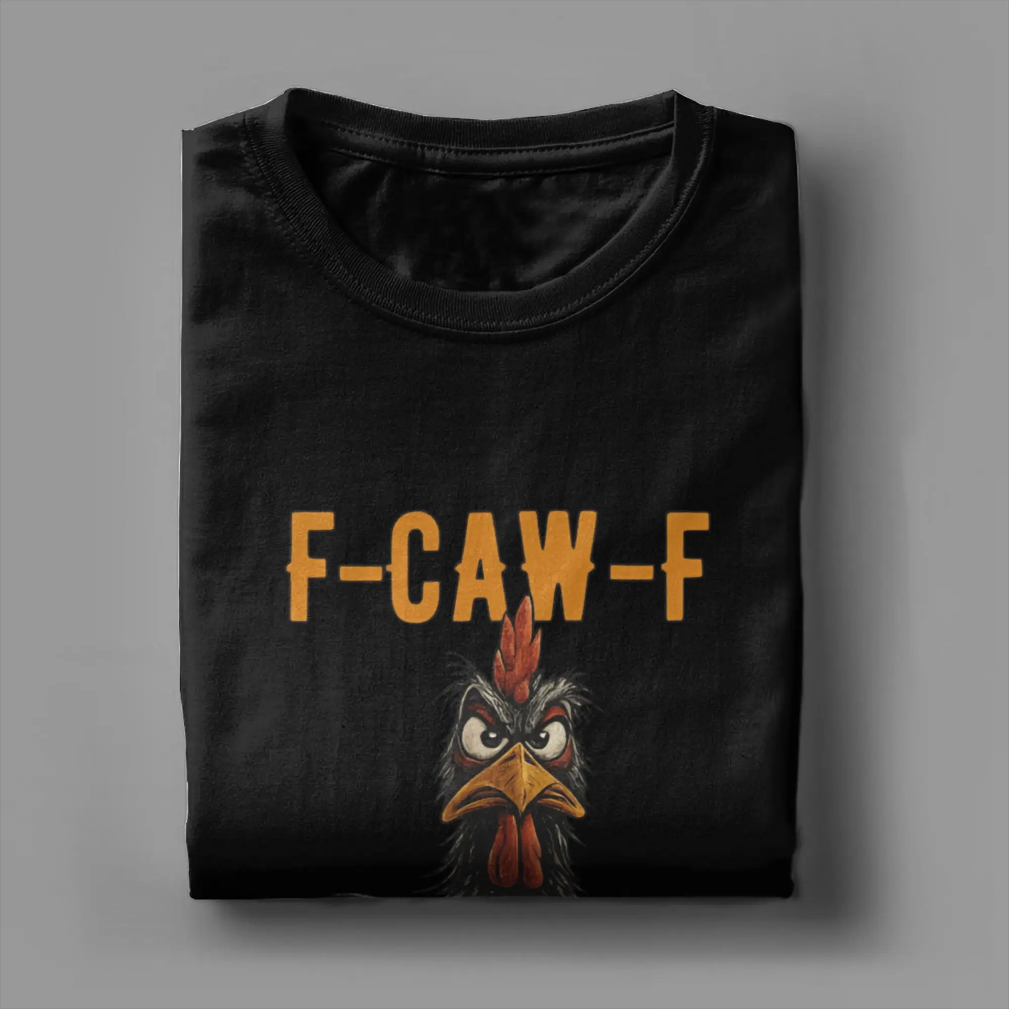 مضحك F-Caw-F الأسود غاضب الدجاج ميمي القطن تي شيرت للرجال الصيف الشارع الشهير تي شيرت س الرقبة Harajuku تي شيرت بلوزات كبيرة الحجم
