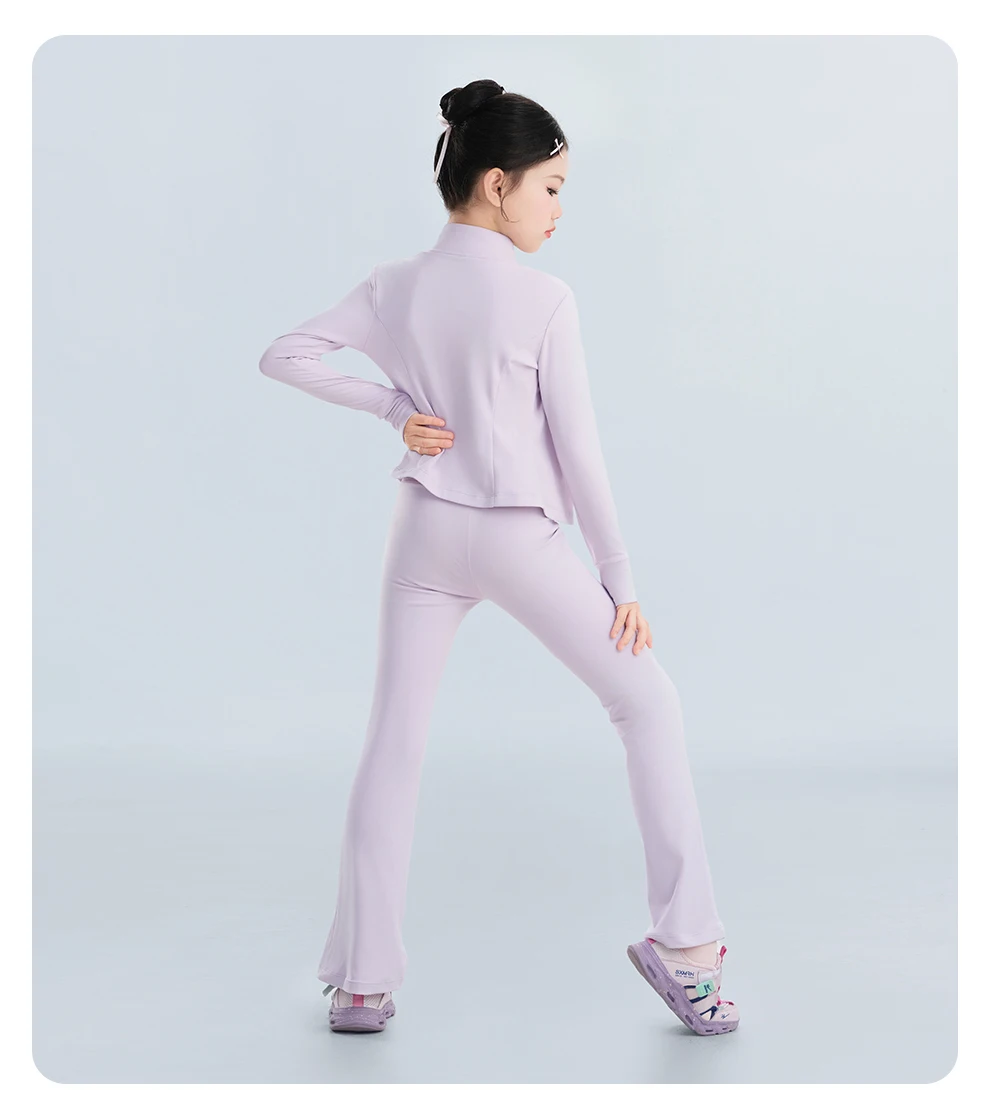 Kinder Warme Dancewear Tops Hosen Set Winter Fleece Ballett Outfits für Mädchen Tanz Praxis Leistung Kostüm – Detail 7
