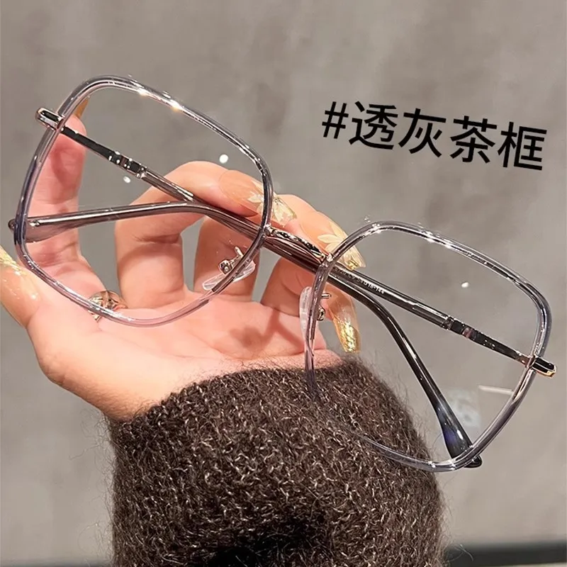 Women Oversized Square Blue Light Blocking Eyeglasses Face Slimming Fit Round Square Faces Prescription Available Multiple Color
