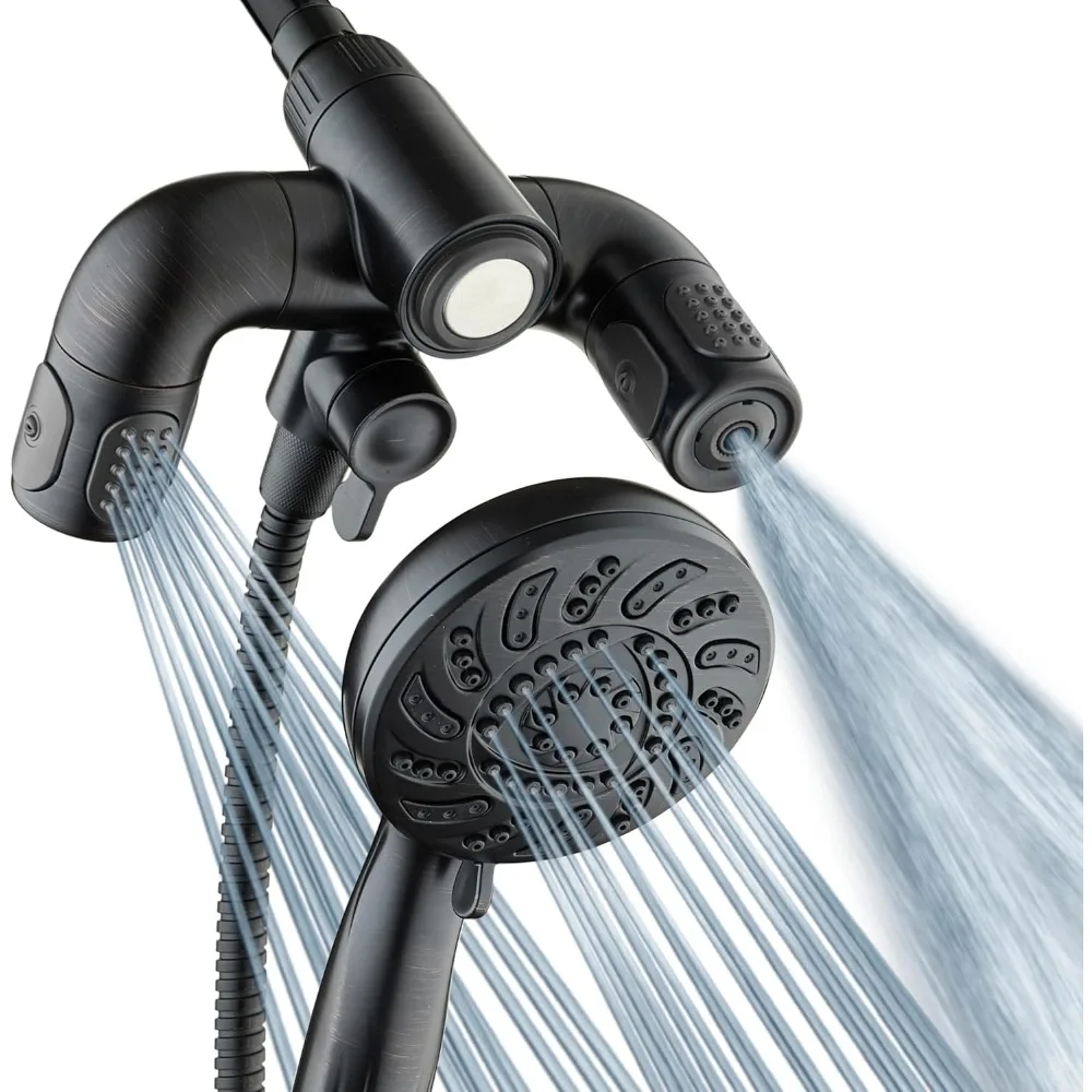

High Pressure 156 Setting 14 Zone Shower Head & Handheld 3-way Combo System - Magnetic Docking, 314 Power Jets, Dual A