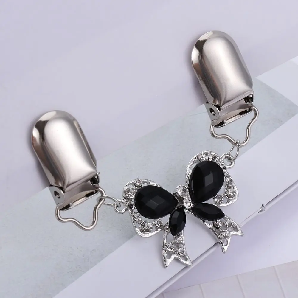 Rinestone Cardigan Clip Sweater Shawl Clips Keeper Collar Duck-mouth Plated Metal Clip Holder Garters Accessories