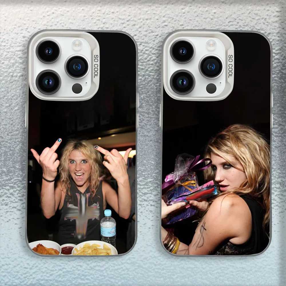 

Singer K-Kesha Phone Case For iPhone 16,15,14,13,12,11,Mini,Pro,E,MAX White Matte Shockproof Cover