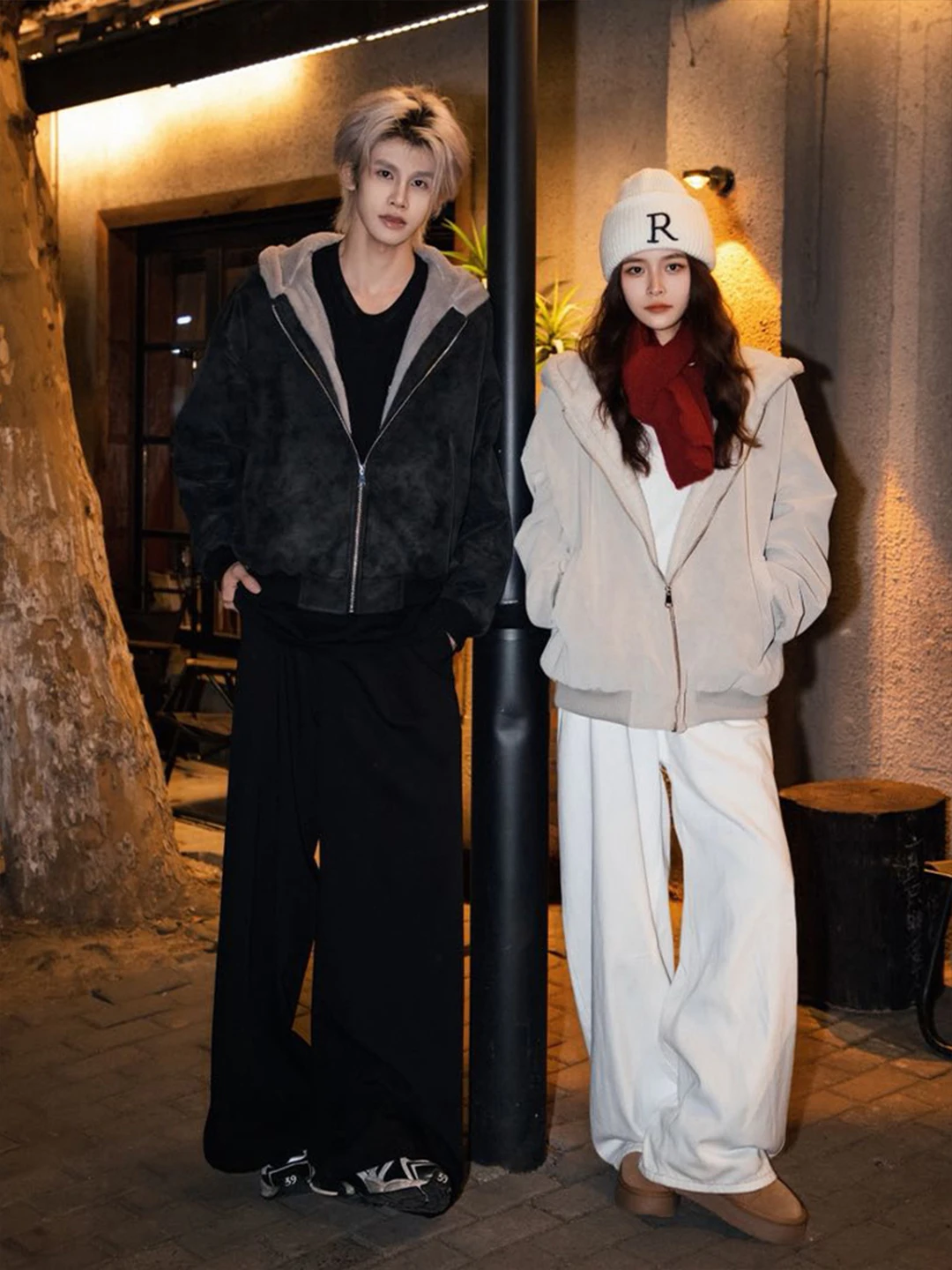 

Утепленная зимняя куртка из искусственной кожи для мужчин и женщин, черная, матовая, с хлопковой подкладкой и меховым воротником, в корейском стиле, парные комплекты