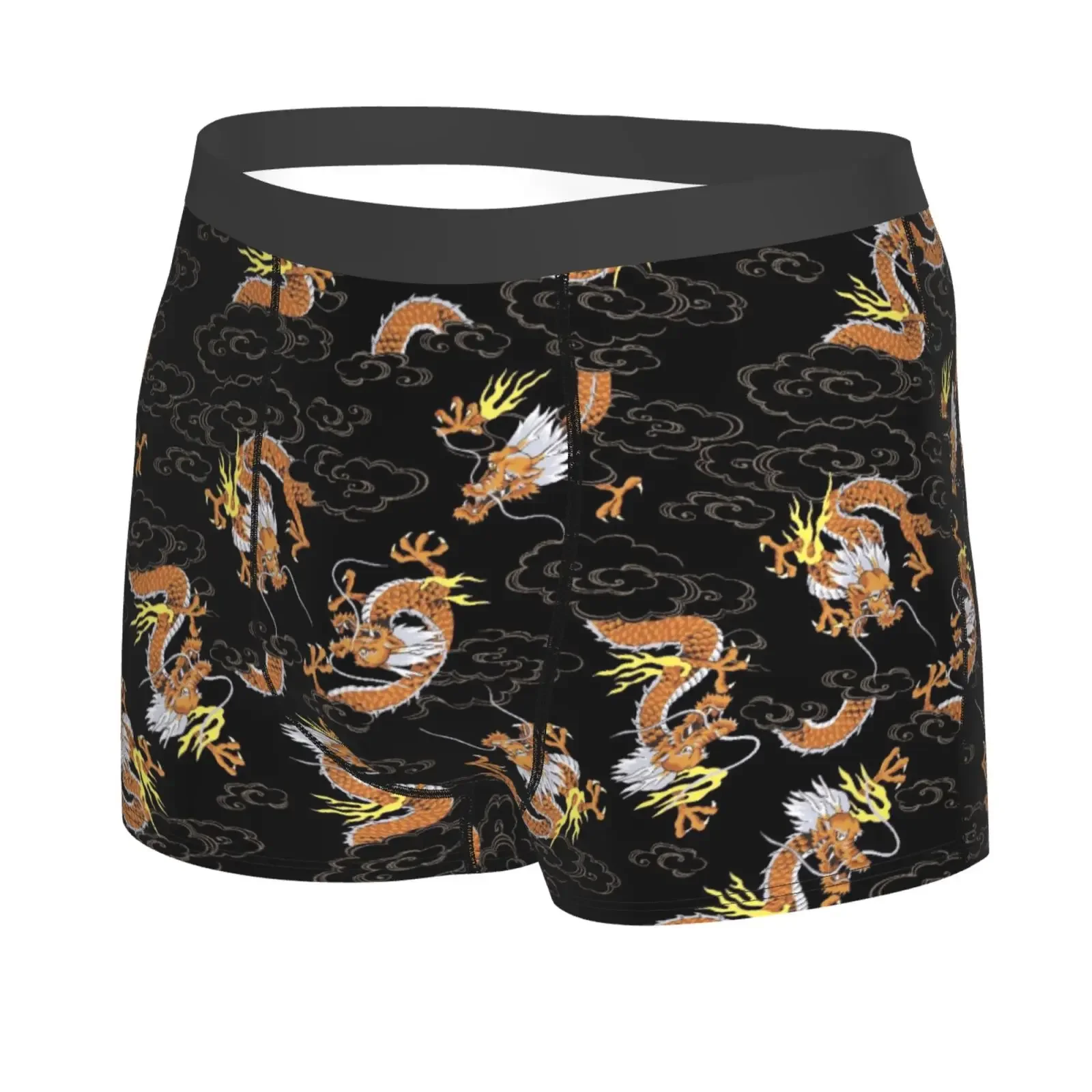 Funny Chinese Dragon Pattern Print Man's Boxer Briefs Breathable Funny Underwear High Quality Print Shorts Gift Idea
