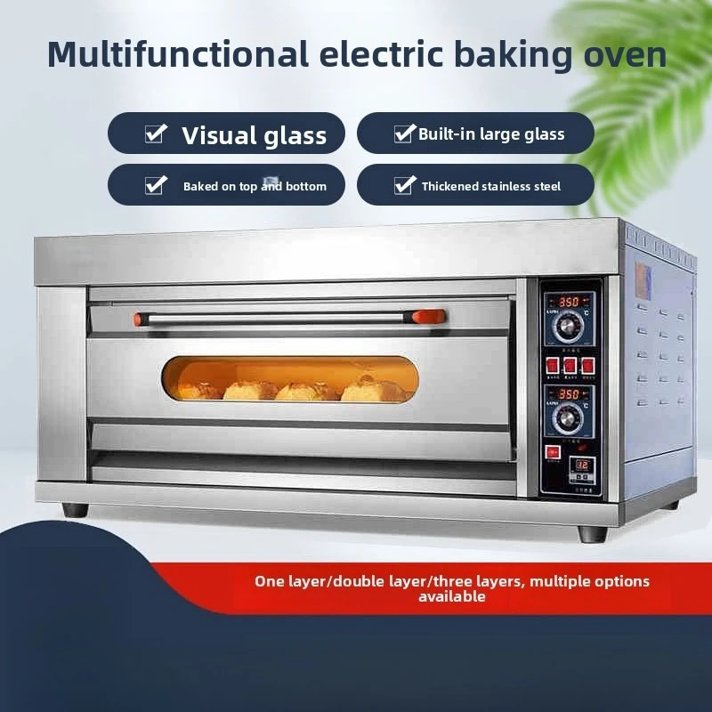 

Commercial-Grade Large Oven Single Double Triple-Deck Gas/Electric Model 6-Tray Capacit Baking Equipment for Cakes Bread Pizza