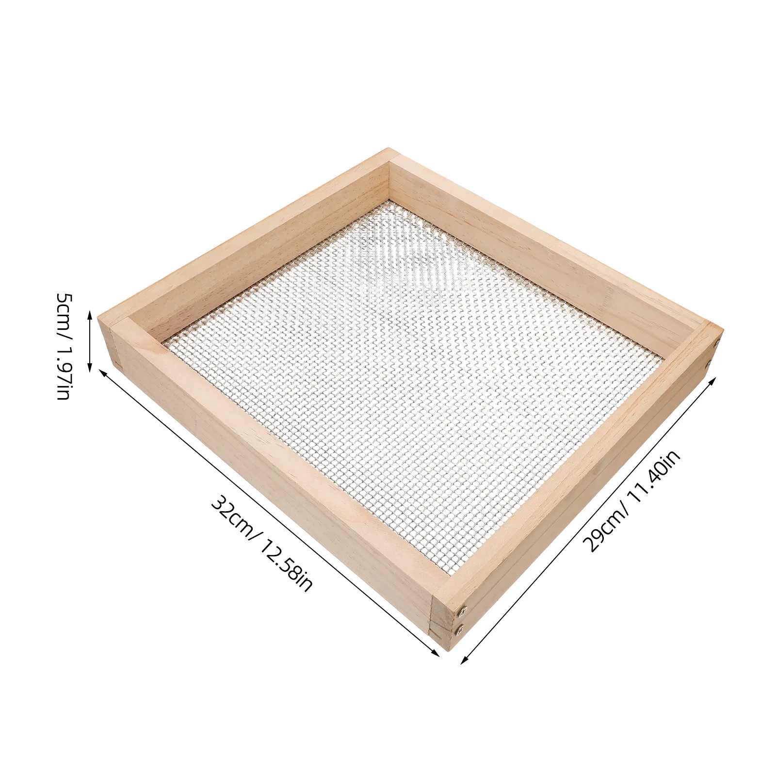 Metal Garden Soil Sifter Wood Frame Mesh Sieve Garden For Soil Screening Fine Compost Dirt Potting Rock Sand Gardening