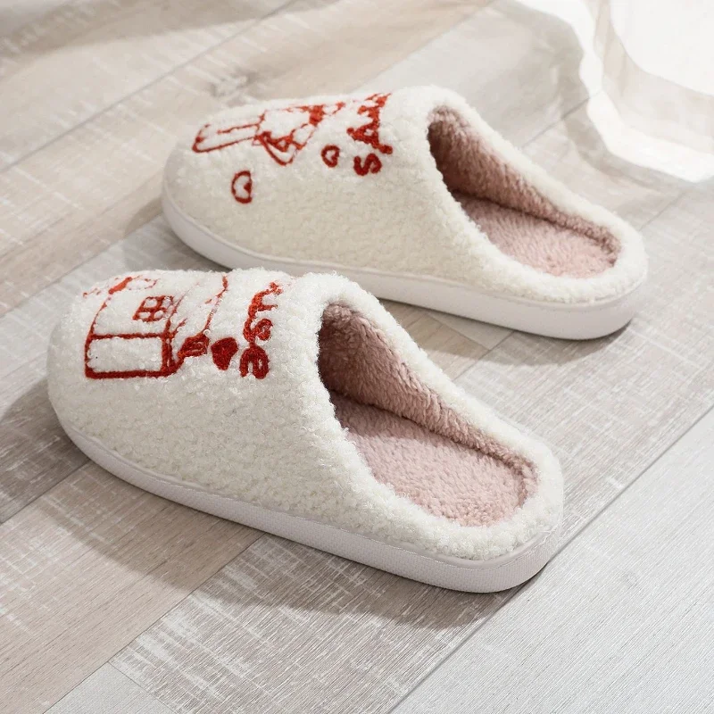 Men Women Household Slippers 2024 Autumn Winter Indoor Plush Warm Comfortable Flat Bottom Cotton Shoes Thick Sole Casual Shoes