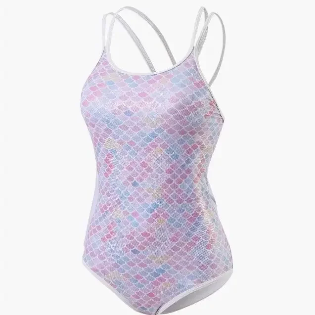 Pink Fish Scale Sexy Slim Backless Swimsuit Bikini Mermaid Shiny Racing Swimwear Surfing Diving Swimwear One Piece Bathing Suit
