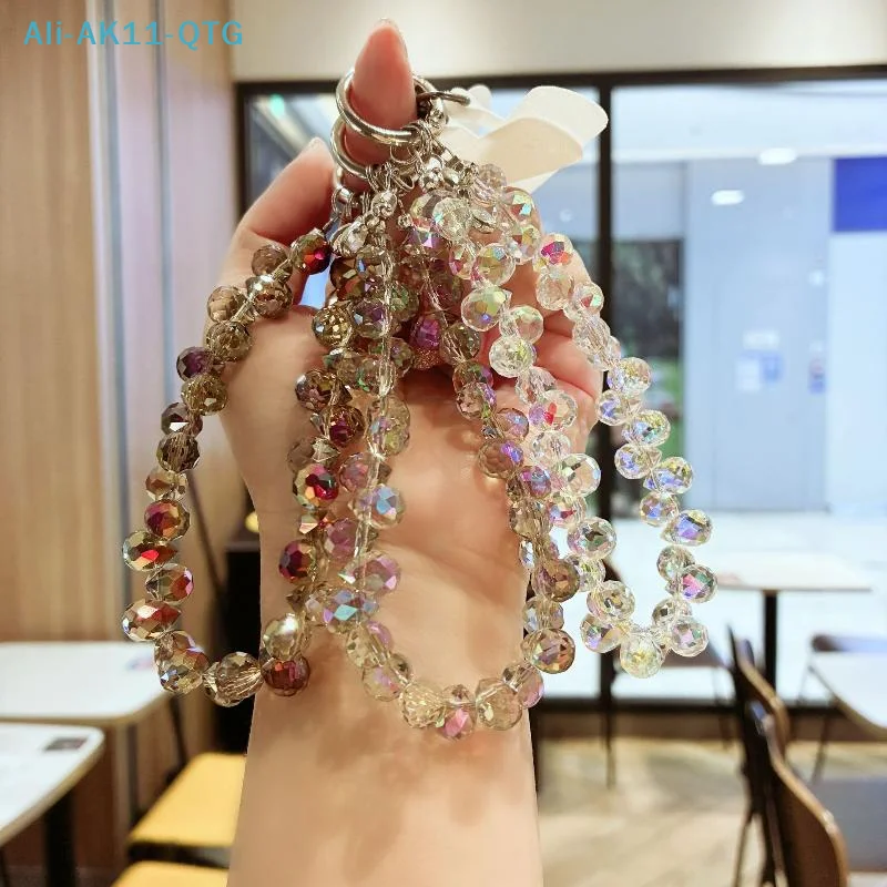 

HOT! 1PC Hand-beaded Wrist Chain Mobile Phone Lanyard High-end Luxury Short Water Drop Crystal Hanging Chain Hand-held Pendant