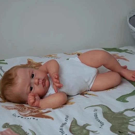 

60cm Reborn Baby Dolls Cameron Handmade with 3D Skin Visible Veins Lifelike Soft Touch Gift for Children