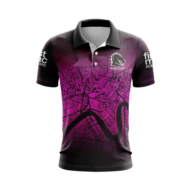 2024 Bris1919 Broncos Domicile/Extérieur//Entraînement Polo Rugby Jersey-Hommes Taille: S-5XL (Imprimer le nom et le numéro personnalisés)