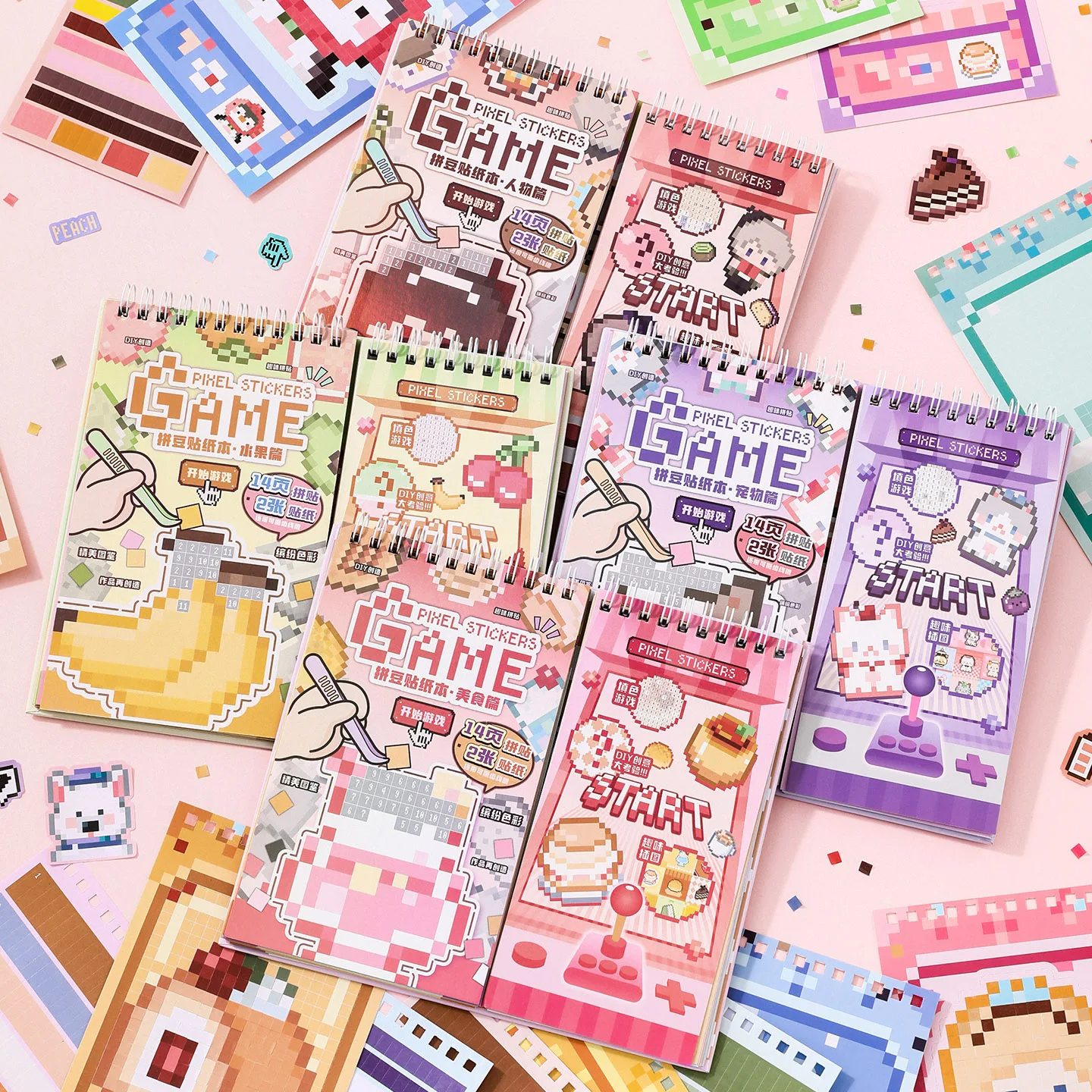 30Sheets/book Pixel Bead Sticker Book Gaming Console Theme DIY Art Craft For Scrapbooking Guitar Phone Case Notebook Decoration