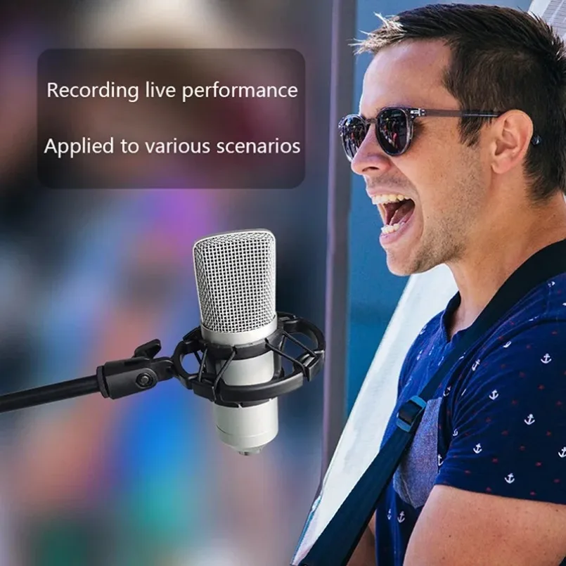Universal Professional Condenser Microphone Shock Mount Holder Studio Recording Bracket For Black Large Mic Clip image 3