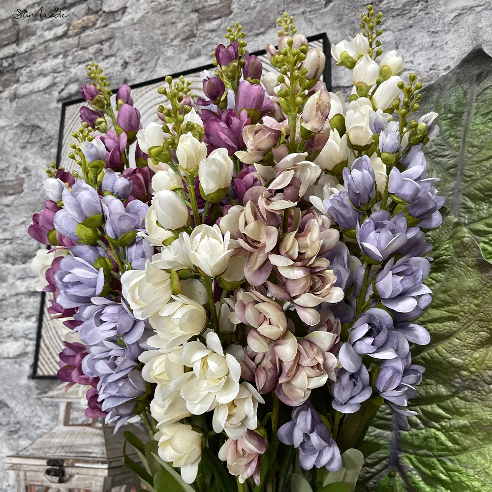 SunMade Bell Hyacinth Long Branch Flowers Home Decoration Silk Artificial Flowers Wedding Christmas Decor Flores Artificales