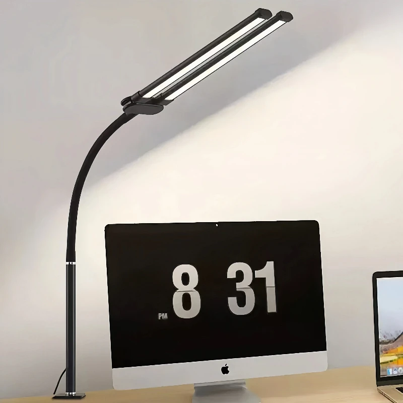 Lâmpada de Mesa LED 36W com Proteção para os Olhos, Braço Flexível com Grampo, Iluminação Dobrável para Escritório, Casa, Estudo de Arquiteto