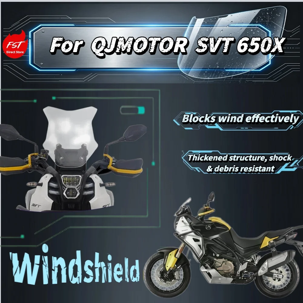 

For QJMOTOR SVT 650X Upgraded Windshield Waterbird Design Thickened Windproof Rain Guard