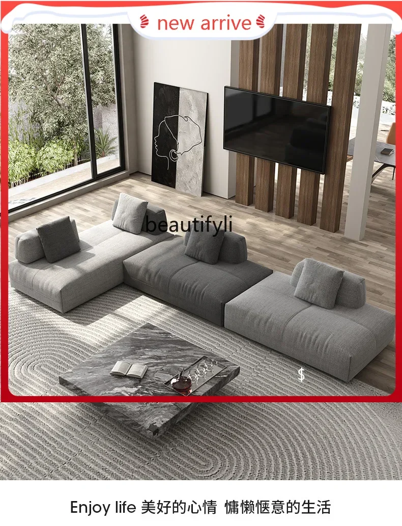 

S132 Italian minimalist living room straight row module sofa creative designer fabric combination sofa