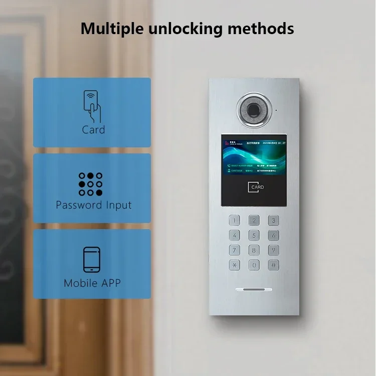 Waterproof 1080P Wi-Fi Video Door Phone System 2-Wire Video Intercom With Clear Image Quality For Villas Or Apartments